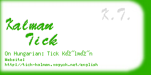 kalman tick business card